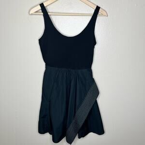 3.1 Phillip Lim Poplin Tank Mini Dress 0 XS Black Scoop Neck Designer Sleeveless